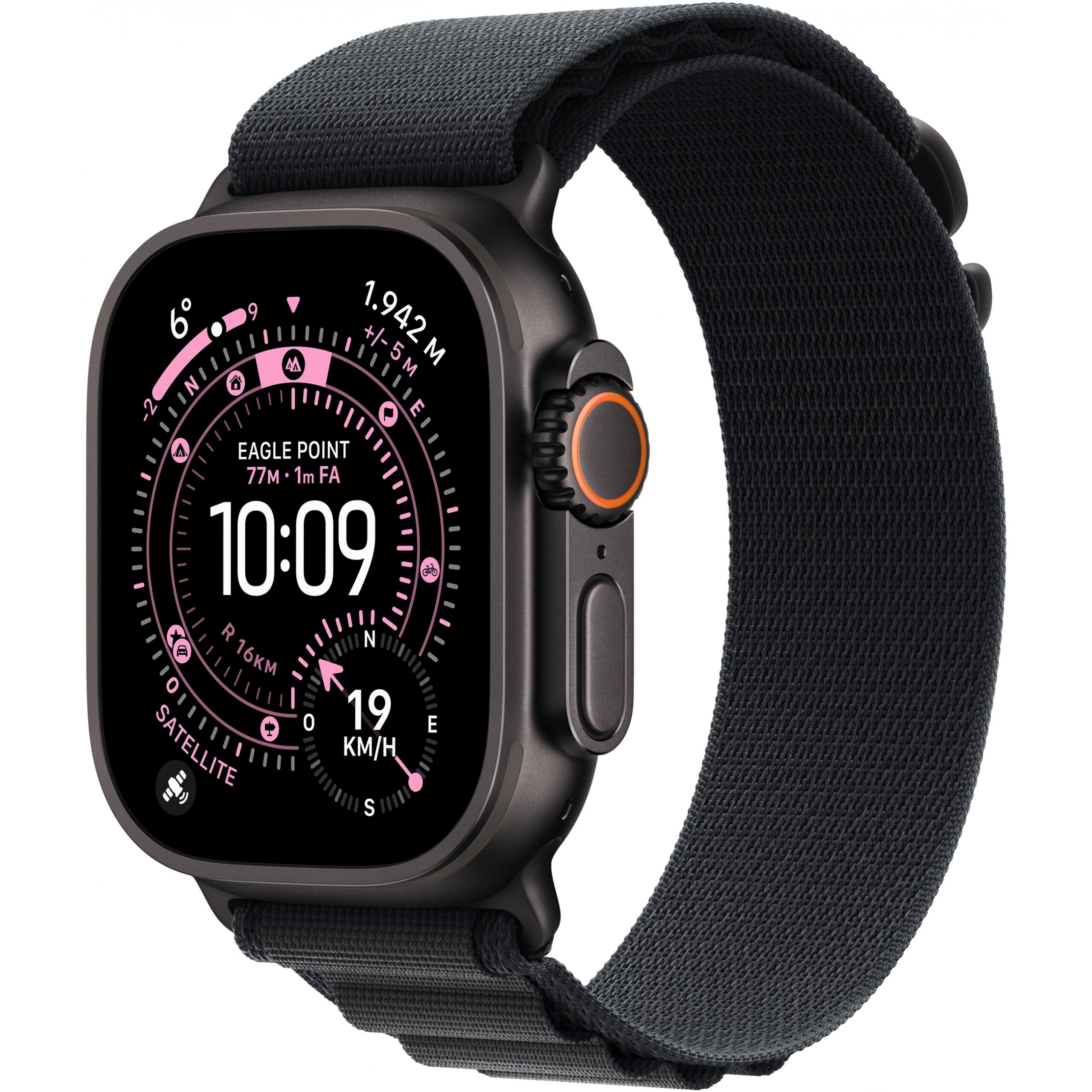 Apple Watch Ultra 3 / Cellular / 49mm / Titanium Black Case with Alpine Loop Black Band – Medium