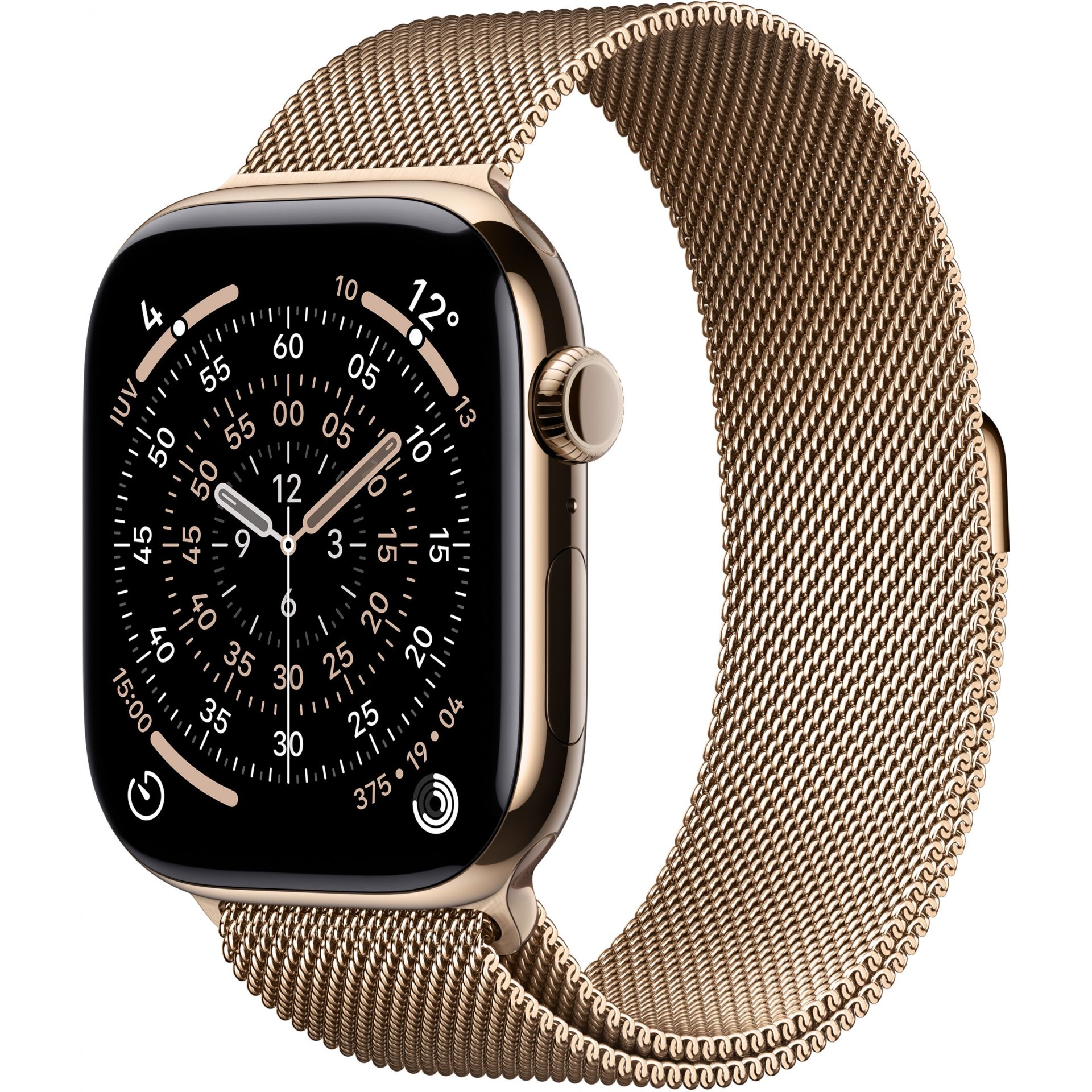 Apple Watch Series 11 / 46mm / GPS + Cellular / Gold Titanium Case with Gold Milanese Loop Band - M/L
