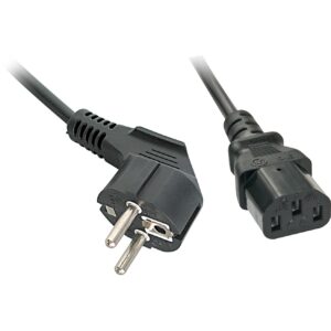 Kabllo për Furnizim me Energji IEC / LINDY Power Cable Angled Schuko Plug to IEC320 C13 / 5m – Zezë