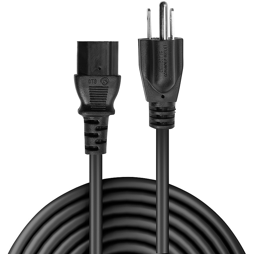Kabllo për Furnizim me Energji IEC / LINDY Power Cable US Plug to IEC 320 C13 / 2m – Zezë - Figura 2