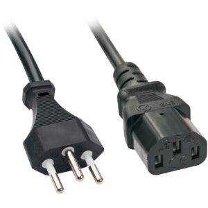 Kabllo për Furnizim me Energji IEC / LINDY Power Cable Swiss Plug to IEC320 C13 / 3m – Zezë