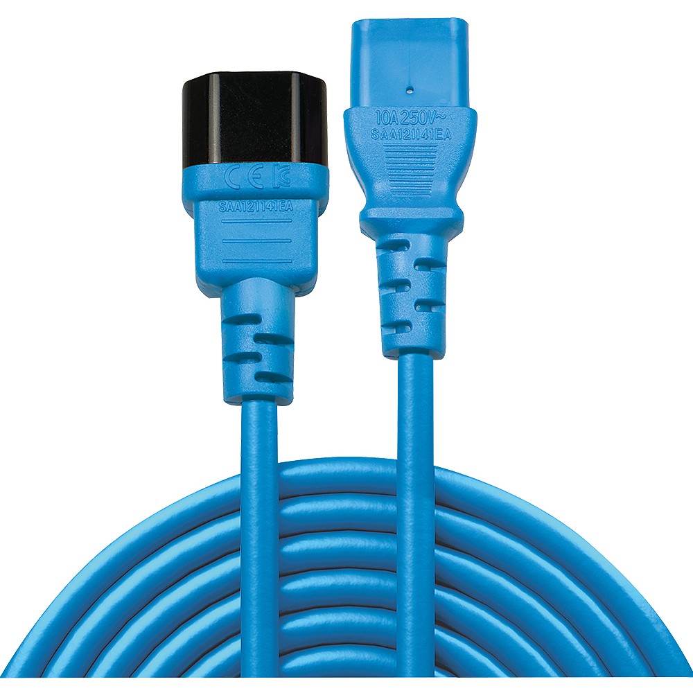 Kabllo për Furnizim me Energji IEC / LINDY Power Extension Cable IEC C14 to C13 / 2m – Blu - Figura 2