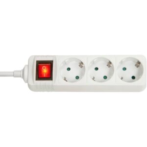 Kabllo për Furnizim me Energji Shuko / LINDY Power Strip with Switch Schuko 3-Port – Bardhë