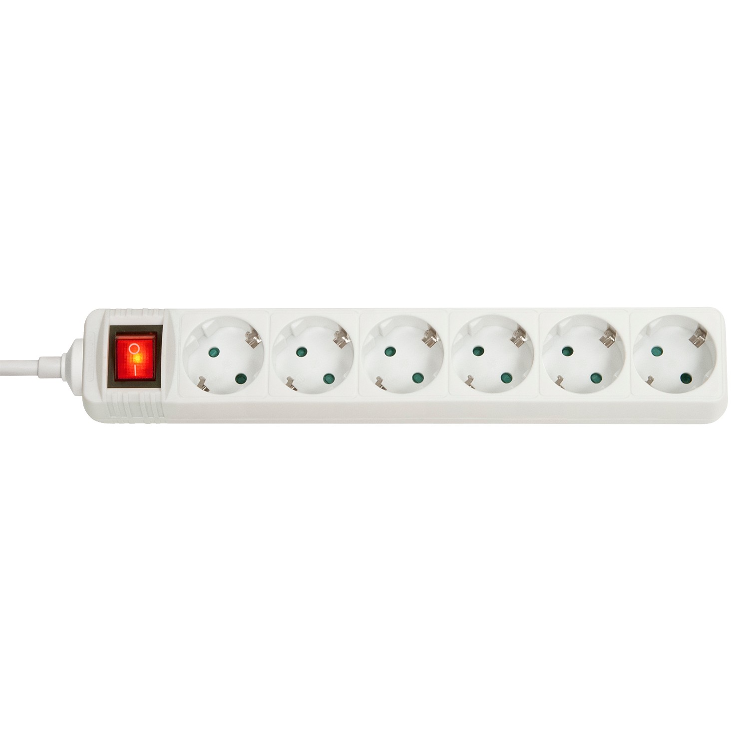 Kabllo për Furnizim me Energji IEC / LINDY Power Strip with Switch Schuko 6-Port – Bardhë