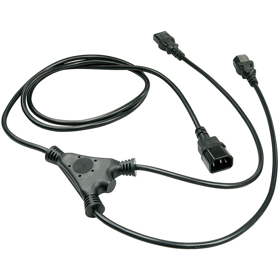 Kabllo për Furnizim me Energji LINDY Cable / 1m / IEC C14 → 2x IEC C13 - Zezë - Figura 2