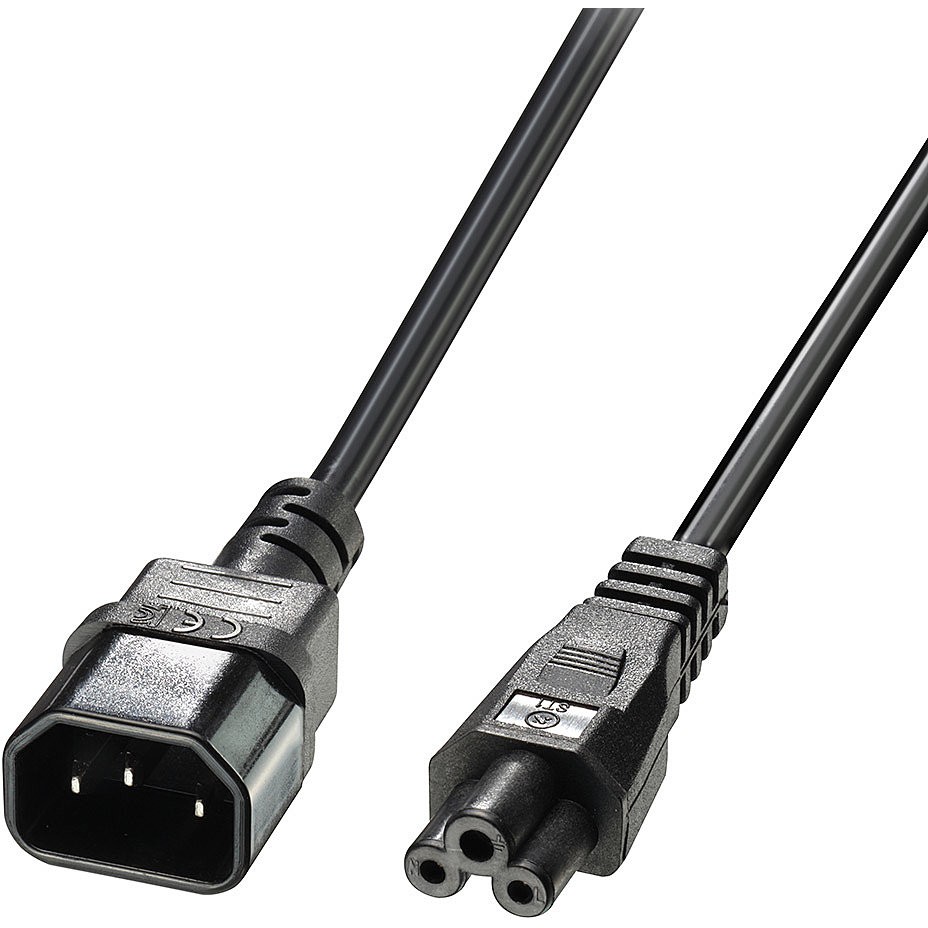 Kabllo për Furnizim me Energji LINDY Cable / 2m / IEC C14 → IEC C5 - Zezë