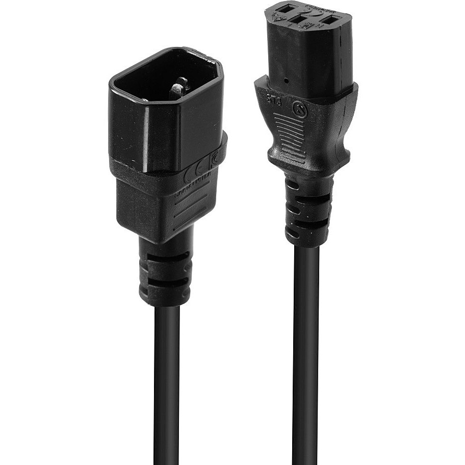 Kabllo për Furnizim me Energji LINDY Cable / 0.5m / IEC C14 → IEC C13 - Zezë