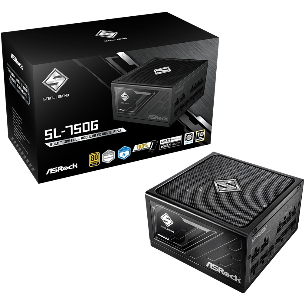 Furnizues Energjie 750W ASRock Steel Legend SL-750G 750W ATX 80+ Gold E zeze
