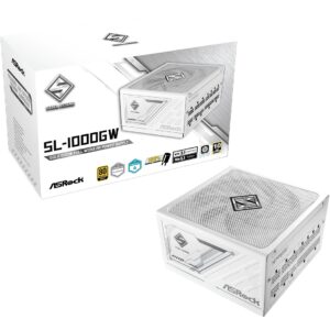 Furnizues Energjie 1000W ASRock Steel Legend SL-1000GW 1000W ATX 80+ Gold E bardhe