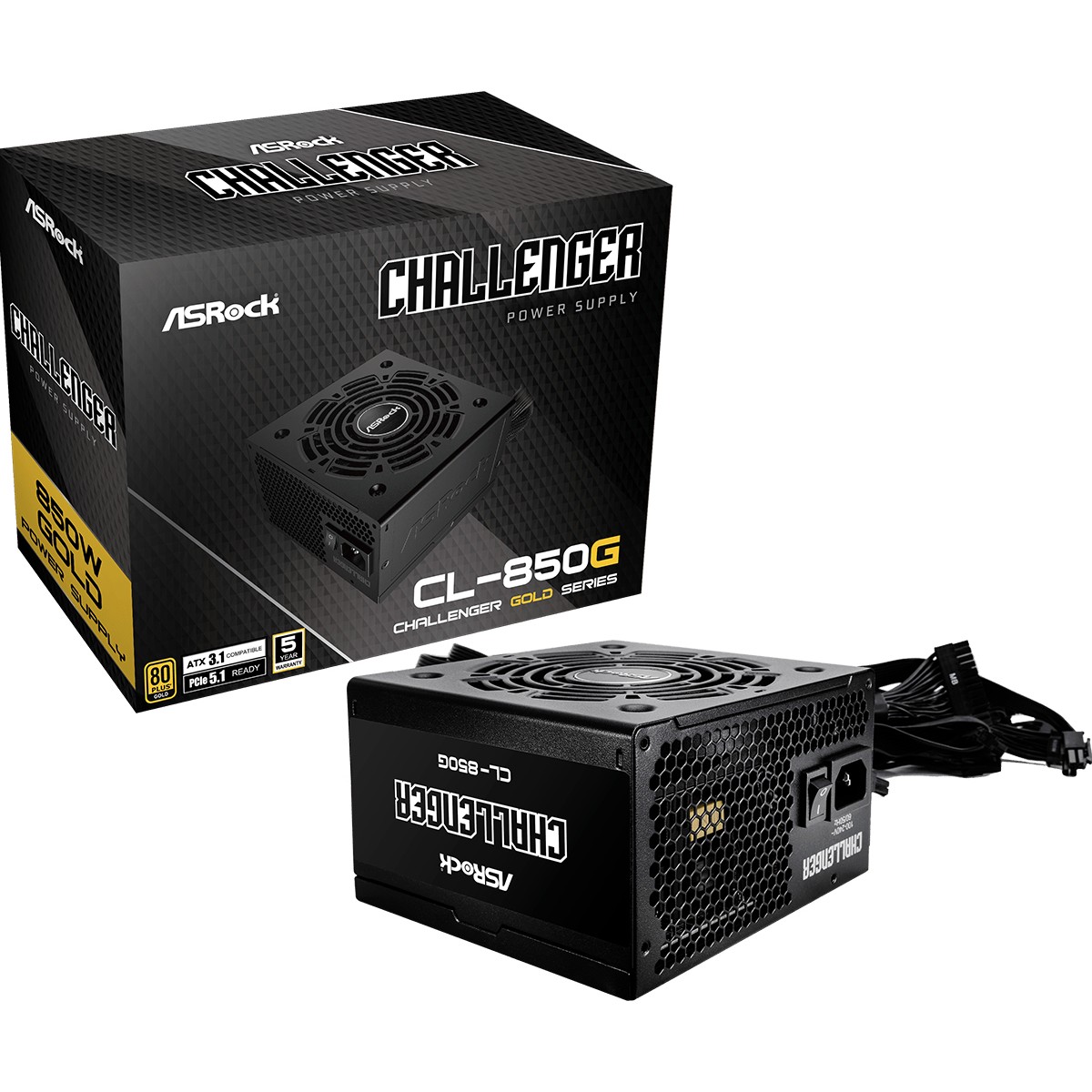 Furnizues Energjie 850W ASRock Challenger Series CL-850G 850W ATX 80+ Gold E zeze