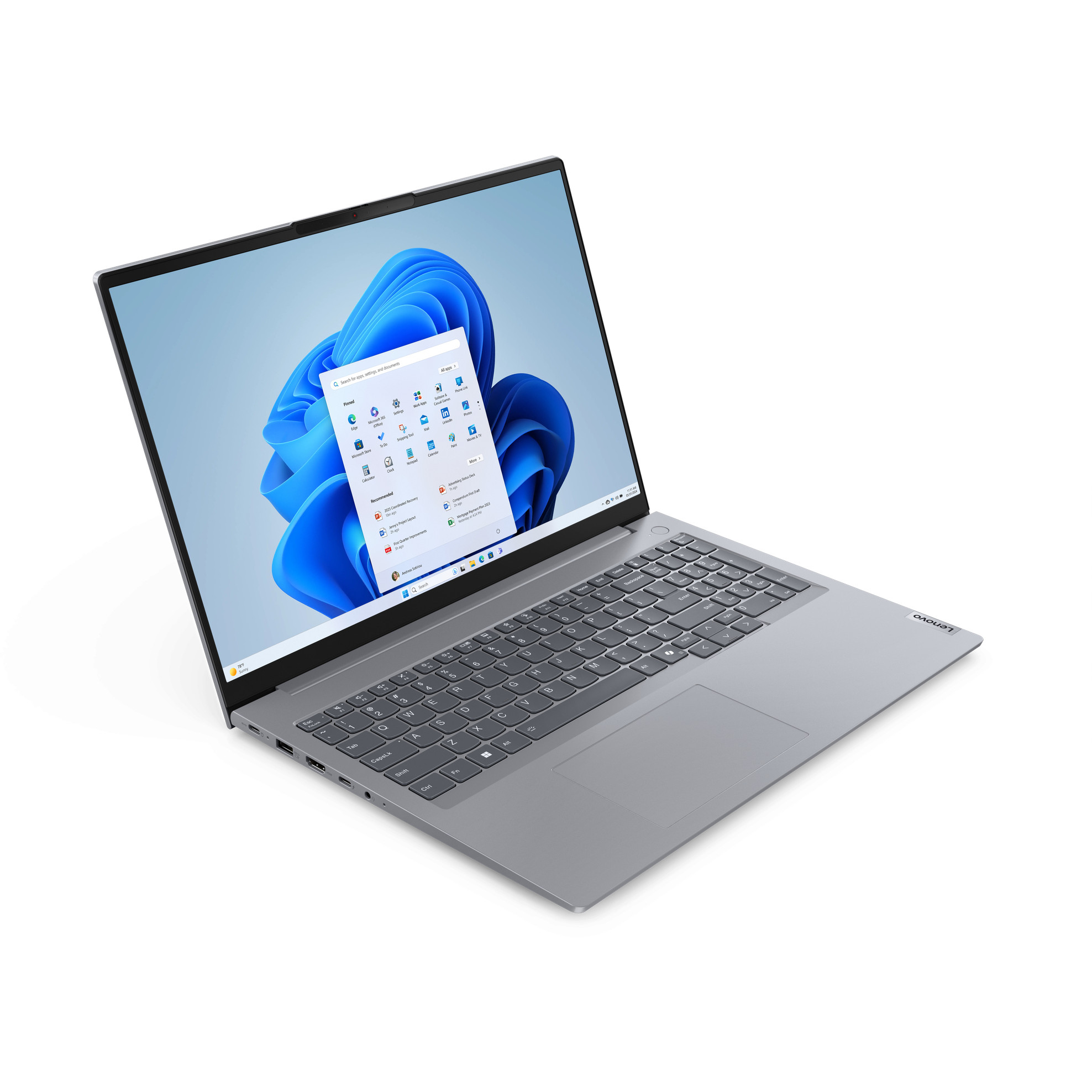 Laptop Lenovo ThinkBook 16 AMD G7 / R5-7535HS / 32GB DDR5 / 1TB / 16" WUXGA IPS / AMD Radeon 660M / DE - Gri - Figura 2