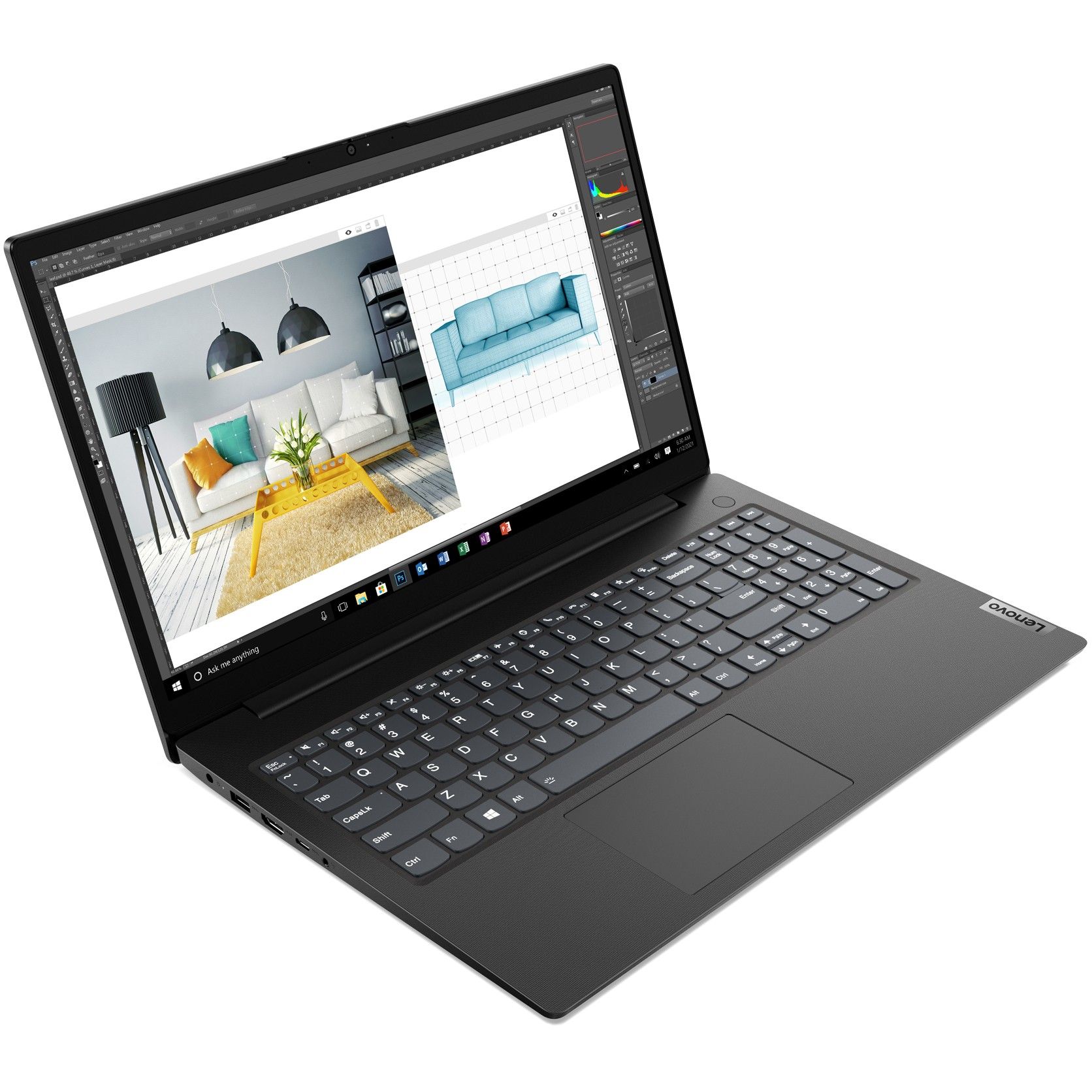 Laptop Lenovo V15 G2 IJL / Intel Celeron N N4500 / 8GB DDR4 / 256GB / 15.6" Full HD TN LED / Intel UHD Graphics / DE - Zezë - Figura 2
