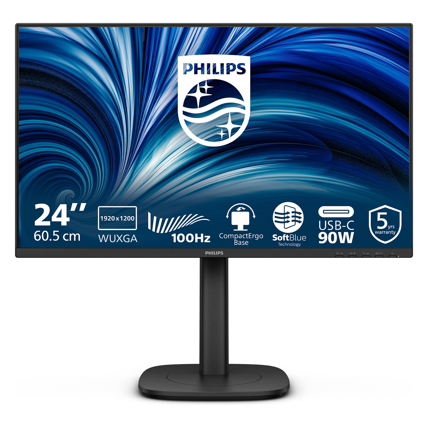 Monitor Philips 24B2U3301D / 24.1" / WUXGA IPS / LCD / 100 Hz / 4 ms / HDMI+USB+DP+HDCP - Zezë