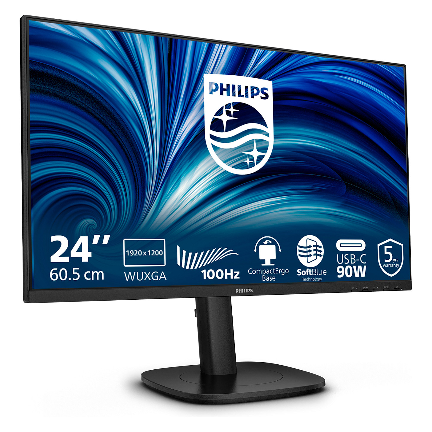 Monitor Philips 24B2U3301D / 24.1" / WUXGA IPS / LCD / 100 Hz / 4 ms / HDMI+USB+DP+HDCP - Zezë - Figura 2