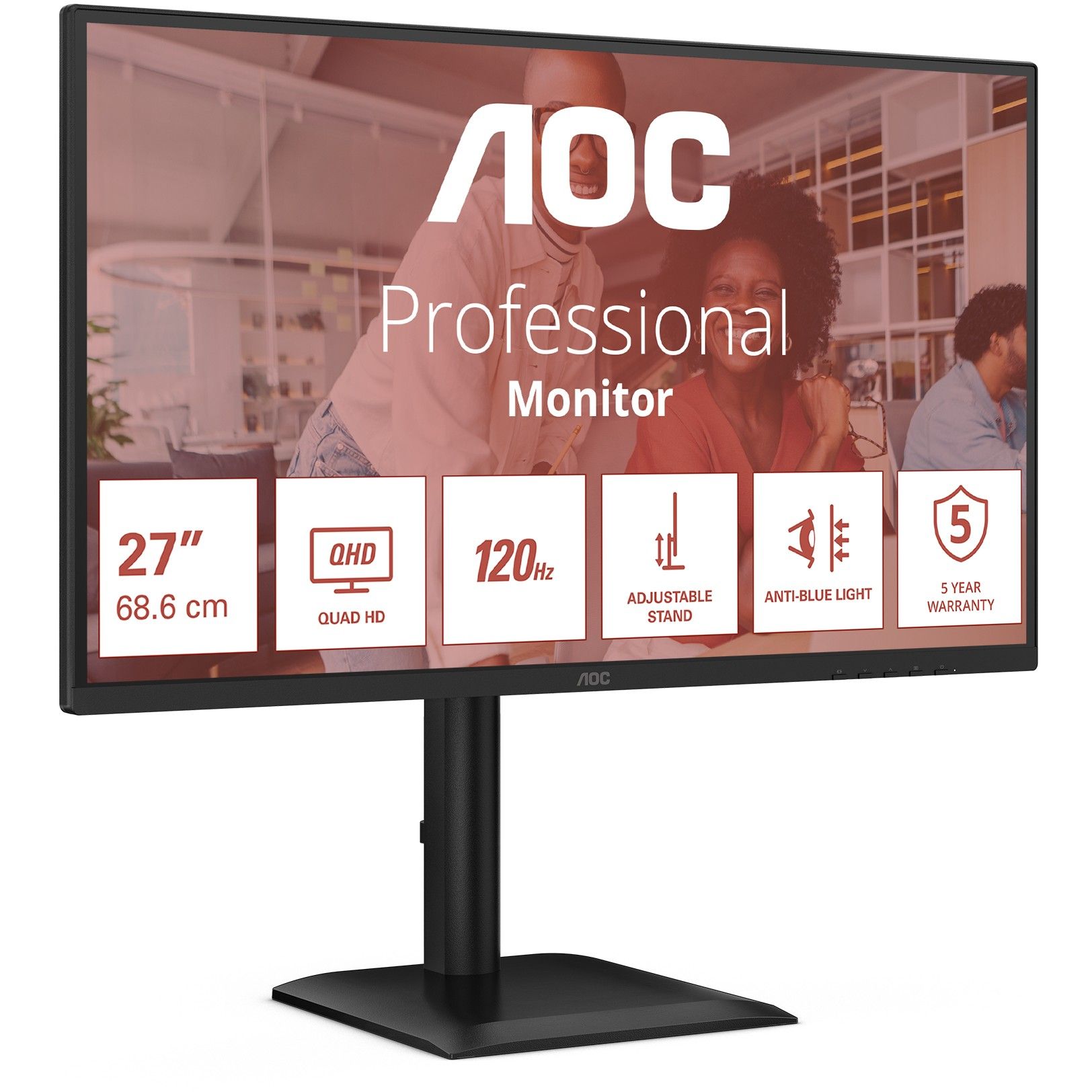 Monitor AOC Q27E4CV / 27" / Quad HD IPS LED / 120 Hz / 4ms / USB + USB-C + HDMI + DP - Zezë - Figura 3