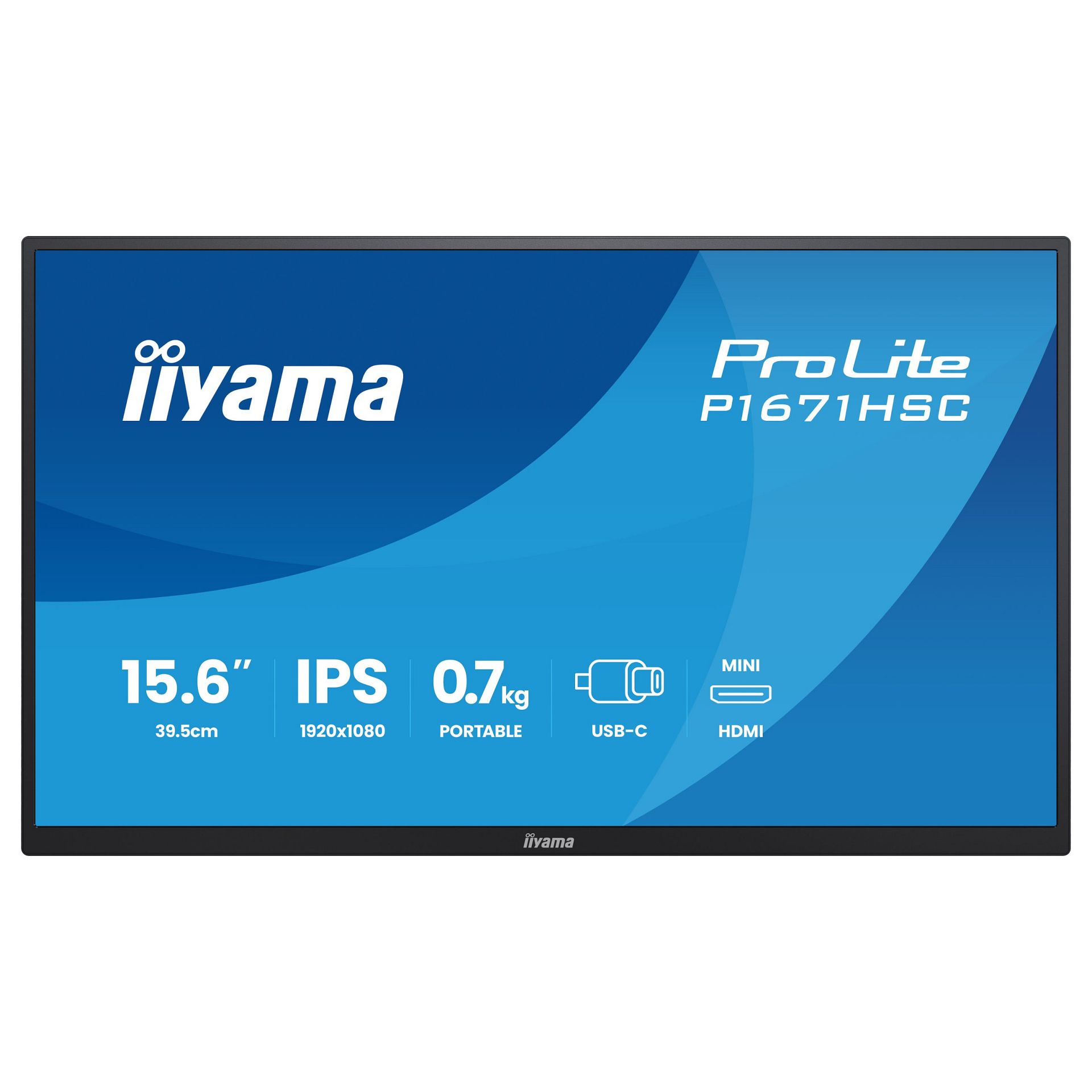 Monitor IIYAMA P1671HSC-B1 / 15.6" / Full HD IPS LED / 60 Hz / 3ms / USB-C + HDMI - Zezë - Figura 2