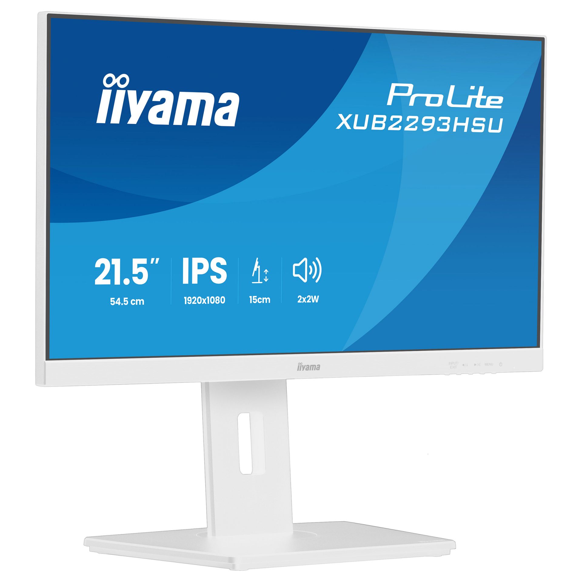 Monitor IIYAMA XUB2293HSU-W7 / 21.5" / Full HD IPS LED / 100 Hz / 1ms / USB + HDMI + DP - Bardhë