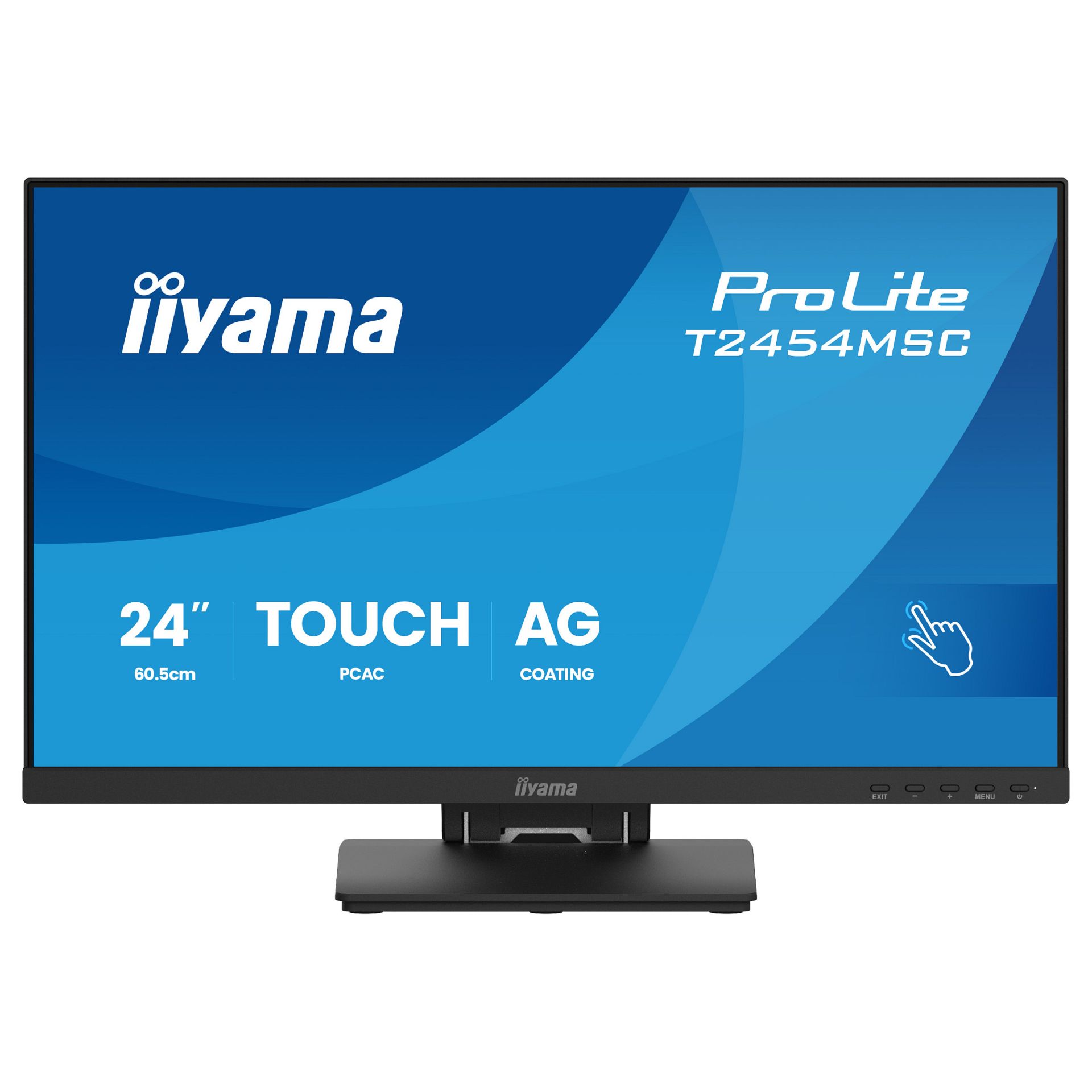 Monitor IIYAMA T2454MSC-B3AG / 23.8"/ Full HD LED IPS Multi Touch / 83Hz / 4ms / HDMI+USB+DP - Zezë - Figura 2