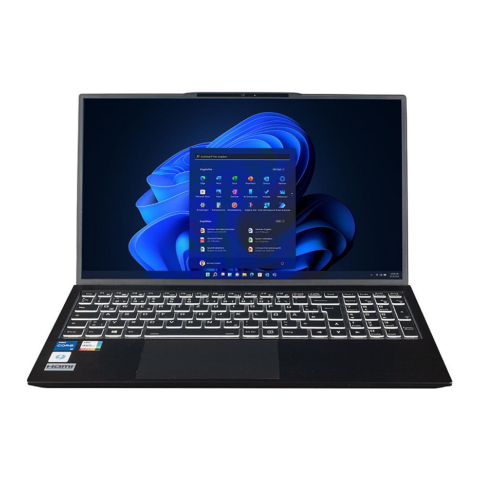 Laptop bluechip TRAVELline B15W58 / i7-1355U / 16GB DDR5 / 1TB / 15.6" Full HD IPS AG / Intel Iris Xe Graphics / DE - Zezë