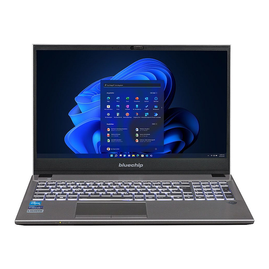Laptop bluechip TRAVELline L15W17 / i5-1335U / 16GB DDR4 / 500GB / 15.6" Full HD IPS AG / Intel Iris Xe Graphics / DE - Gri