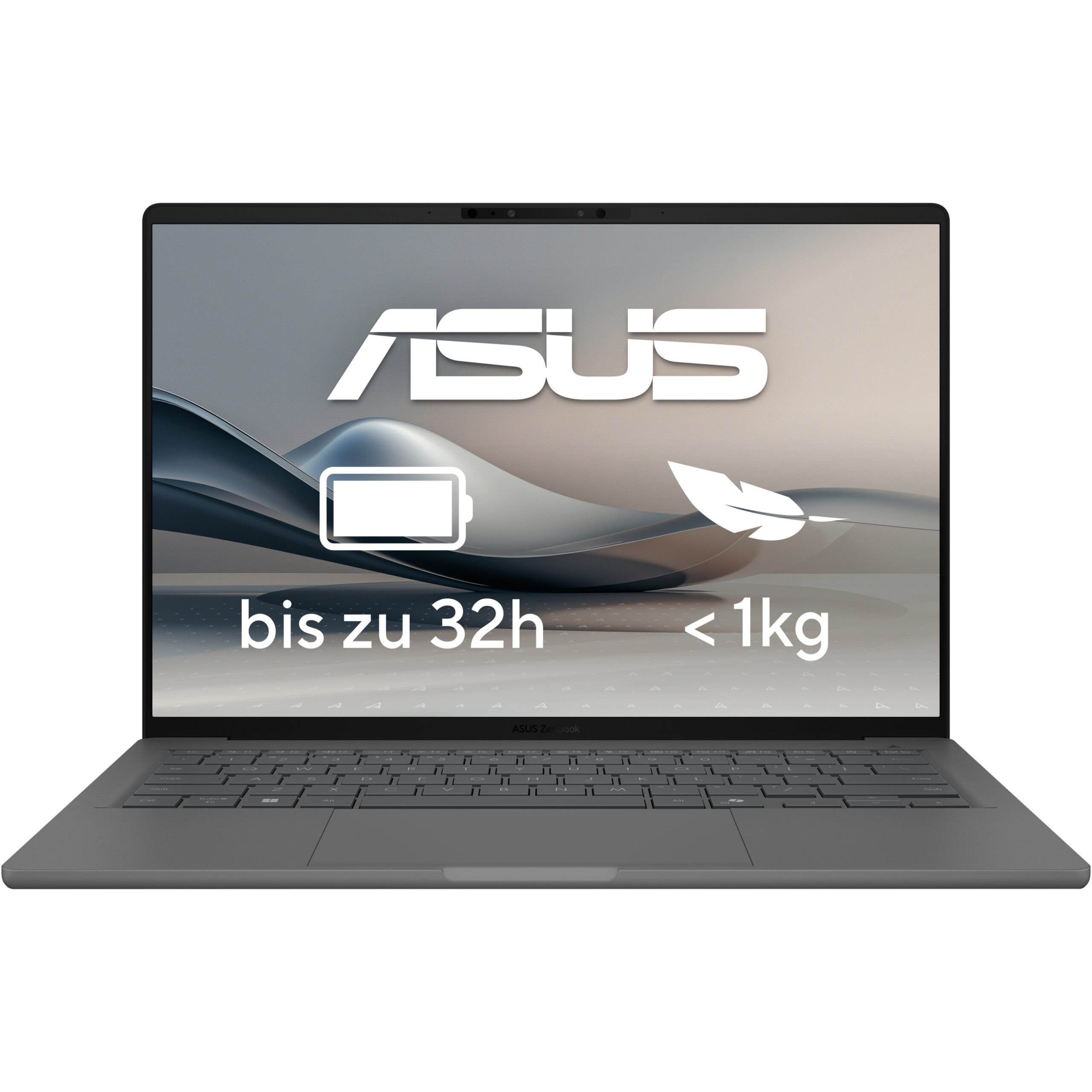 Laptop ASUS Zenbook A14 Snapdragon X Elite / Qualcomm Snapdragon X Elite / 32GB LPDDR5x-SDRAM / 1TB / 14" WUXGA OLED / Qualcomm Adreno GPU / DE - Gri