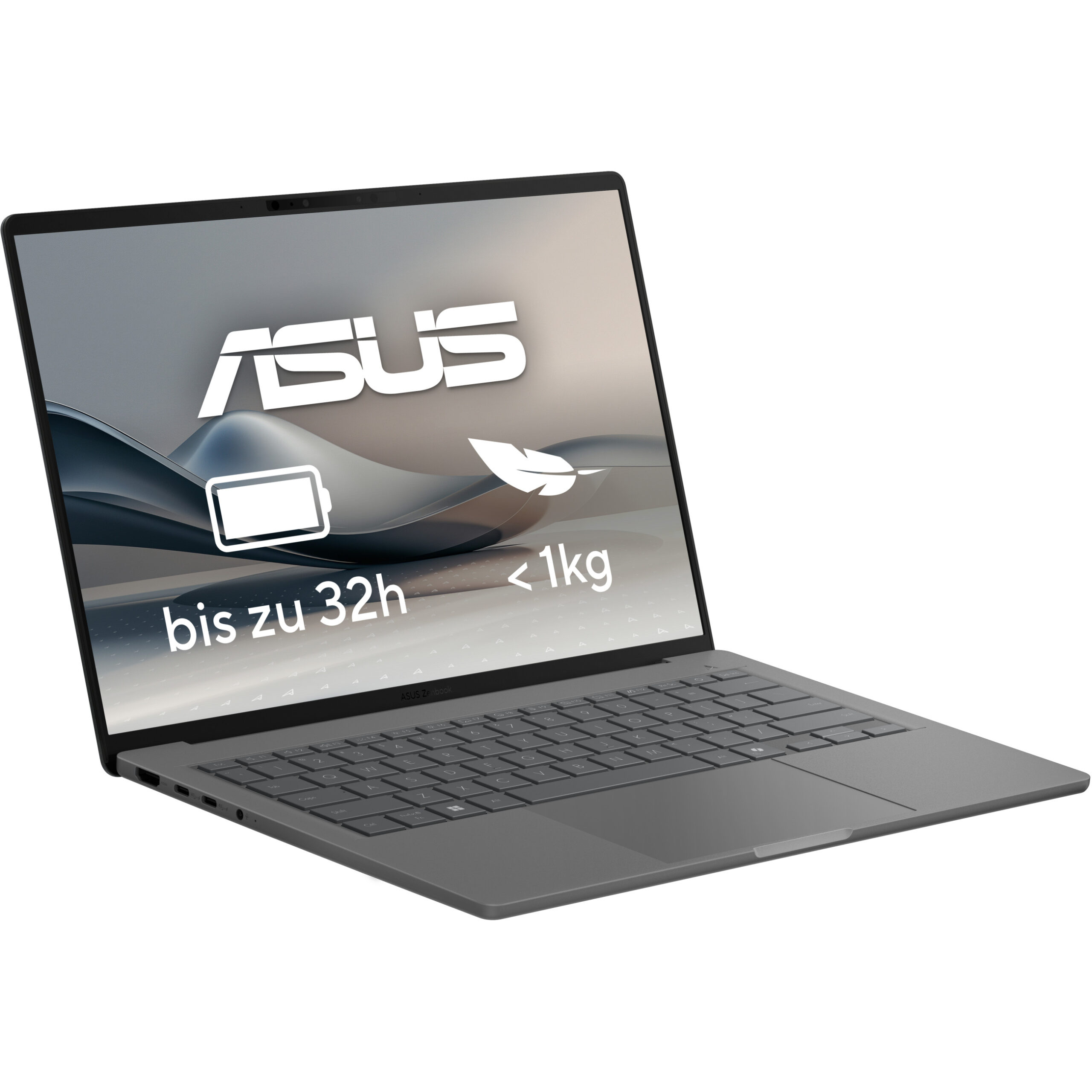Laptop ASUS Zenbook A14 Snapdragon X Elite / Qualcomm Snapdragon X Elite / 32GB LPDDR5x-SDRAM / 1TB / 14" WUXGA OLED / Qualcomm Adreno GPU / DE - Gri - Figura 2