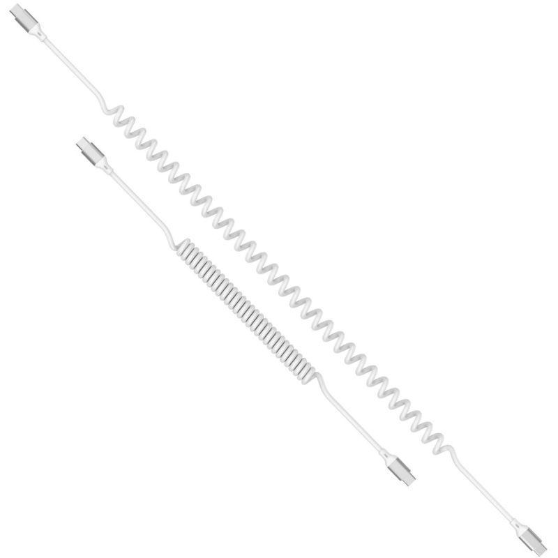 Kabllo USB-C 4smarts Coiled Cable / 100W – Bardhë - Figura 2
