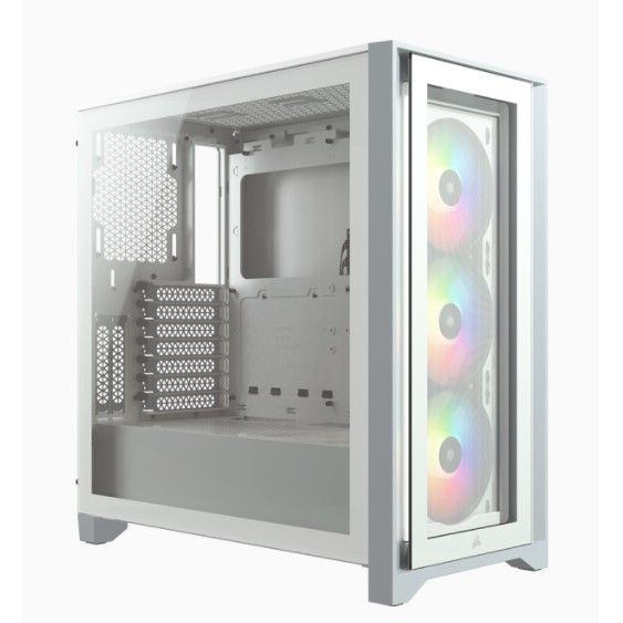 Kasë Corsair iCue 4000X RGB White Midi Tower ATX Gaming Case TG Side Window – Bardhë