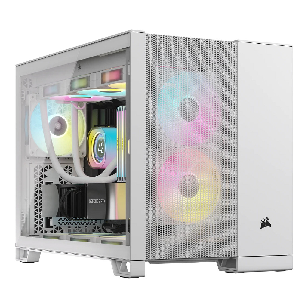 Kasë Corsair Midi 2500D Airflow / Tempered Glass - Bardhë