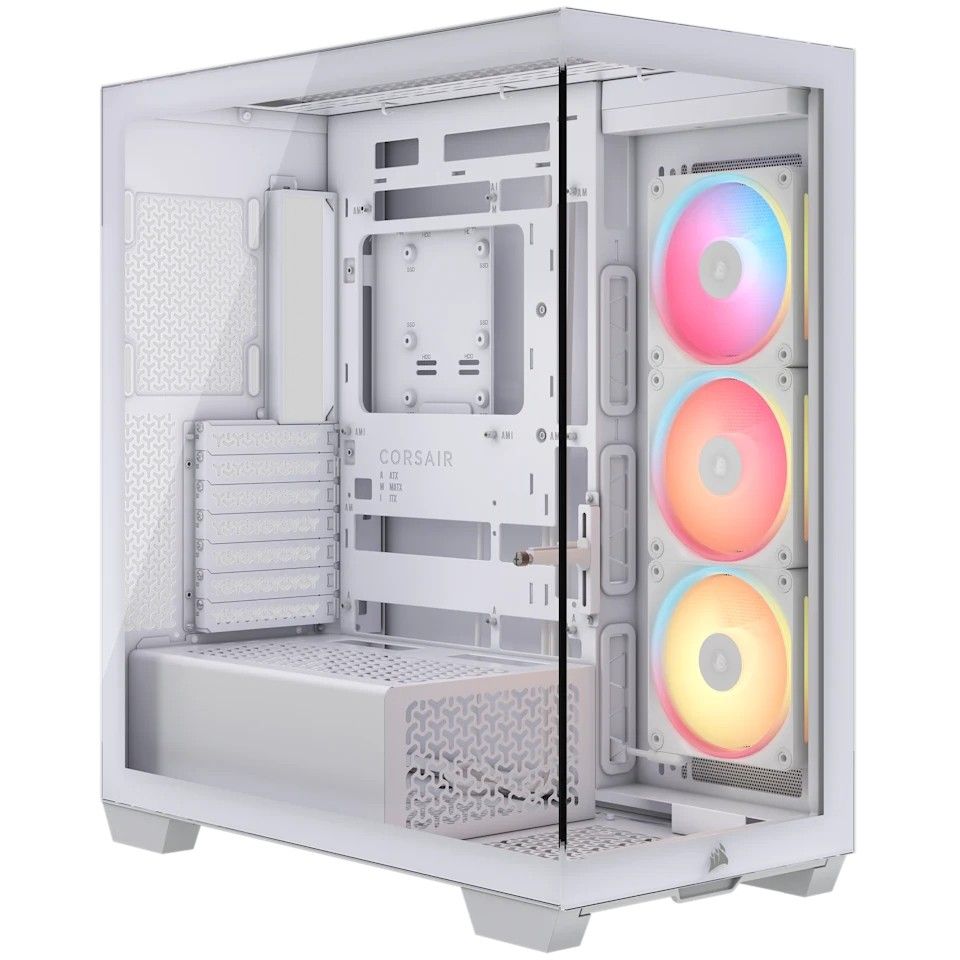 Kasë Midi CORSAIR 3500X LXR LINK (Tempered Glass) – Bardhë