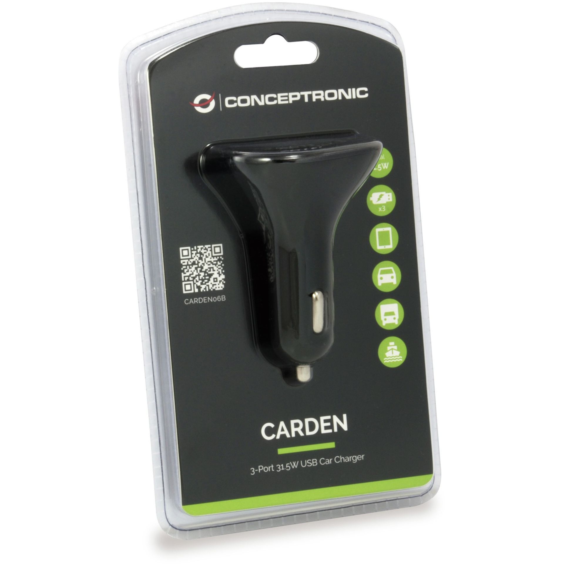 Conceptronic 3-Port USB Car Charger 3x USB-A / 31.5W – Zezë - Figura 4
