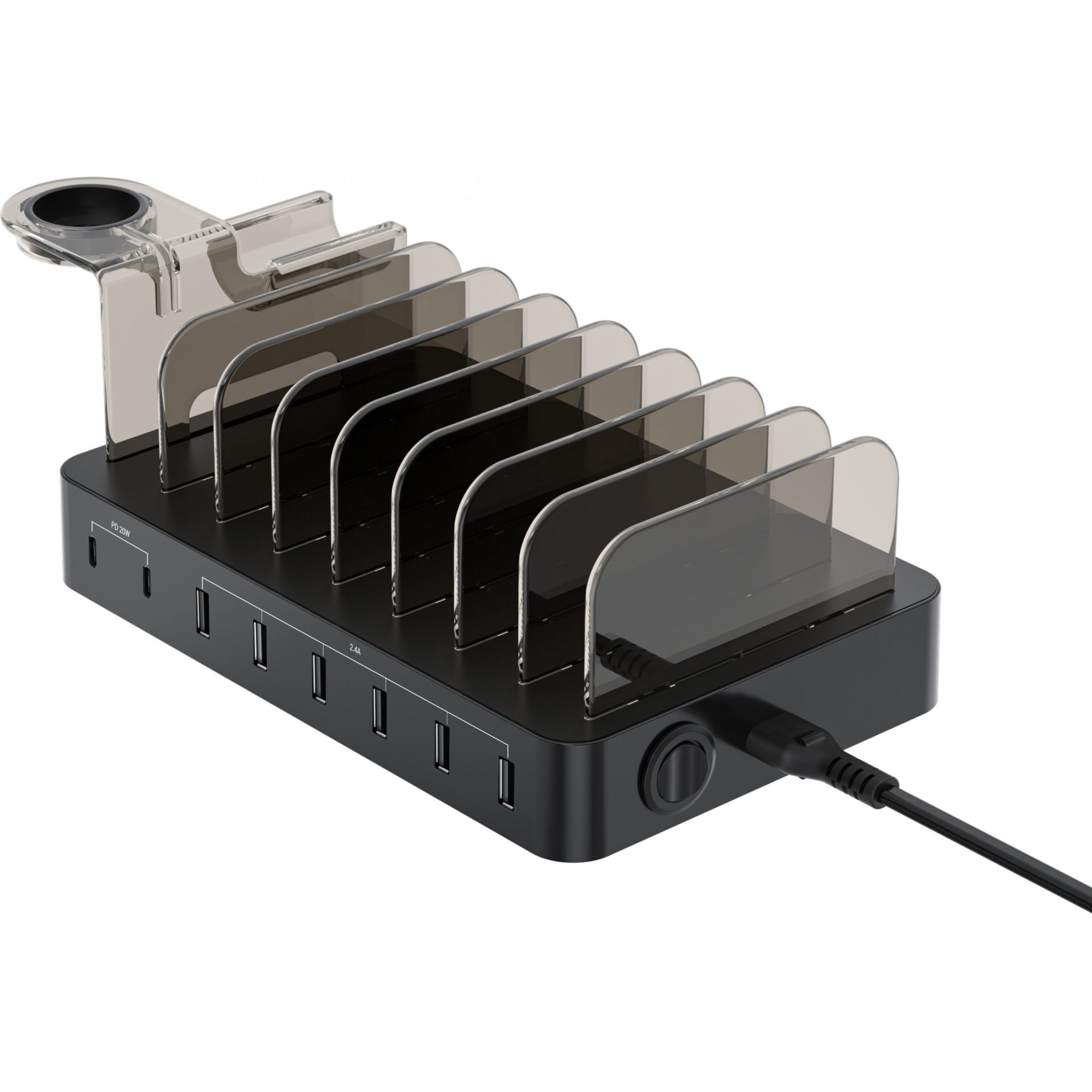 Conceptronic 8-Port USB Charger 6x USB-A / 2x USB-C – 75W PD / 3.0 – Zezë