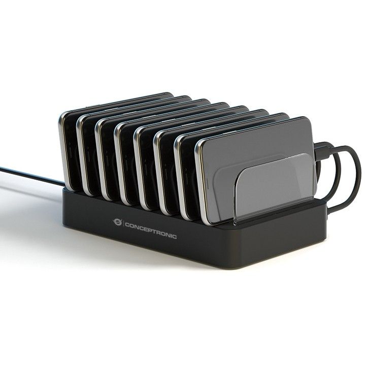 Conceptronic 8-Port USB Charger 6x USB-A / 2x USB-C – 75W PD / 3.0 – Zezë - Figura 3