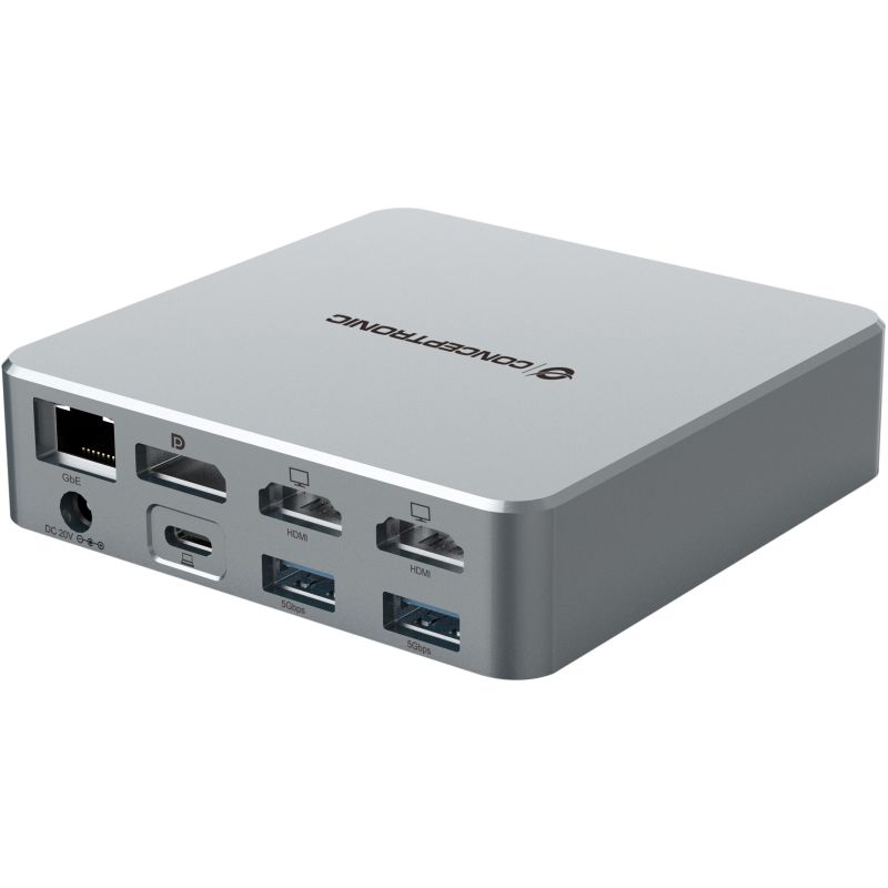 Docking Station CONCEPTRONIC 15-në-1 USB-C në 2xHDMI/2xUSB-C/4xUSB-A 80W - Argjend - Figura 3