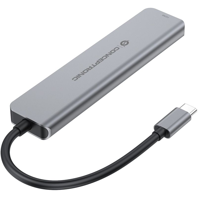 Hub Udhëtimi CONCEPTRONIC 6-në-1 USB-C në HDMI/2xUSB-A/2xUSB-C - Hiri - Figura 2