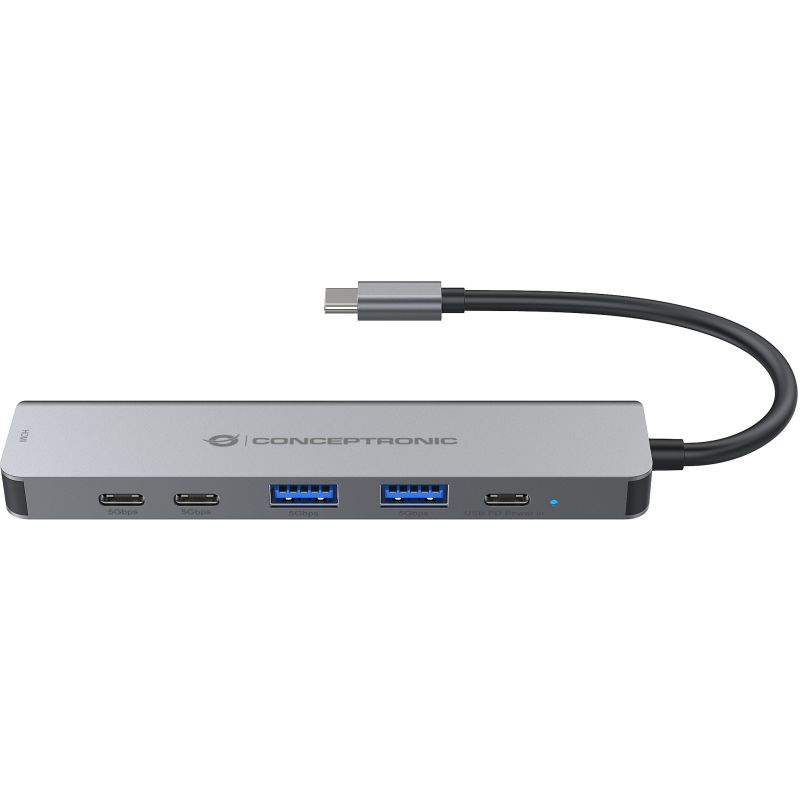 Hub Udhëtimi CONCEPTRONIC 6-në-1 USB-C në HDMI/2xUSB-A/2xUSB-C - Hiri - Figura 3