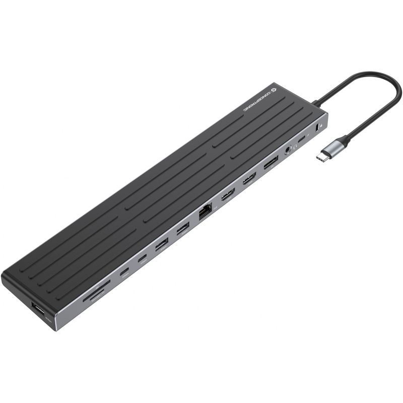 Docking Station CONCEPTRONIC 14-në-1 USB-C në 2xHDMI/DP/2xUSB-C - Zezë