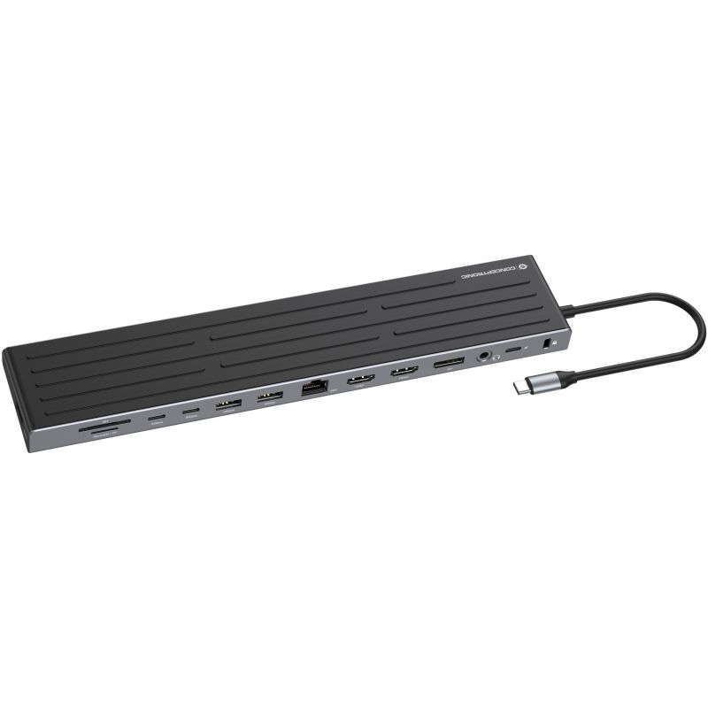 Docking Station CONCEPTRONIC 14-në-1 USB-C në 2xHDMI/DP/2xUSB-C - Zezë - Figura 2