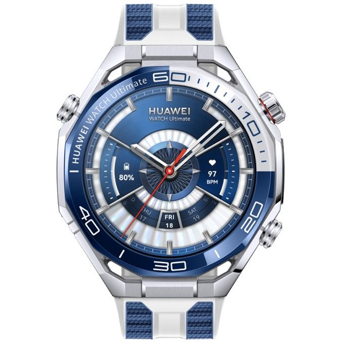 Orë e mençur HUAWEI WATCH Ultimate 2 (March-B29) – Blu & Bardhë / Rrip fluoroelastomer