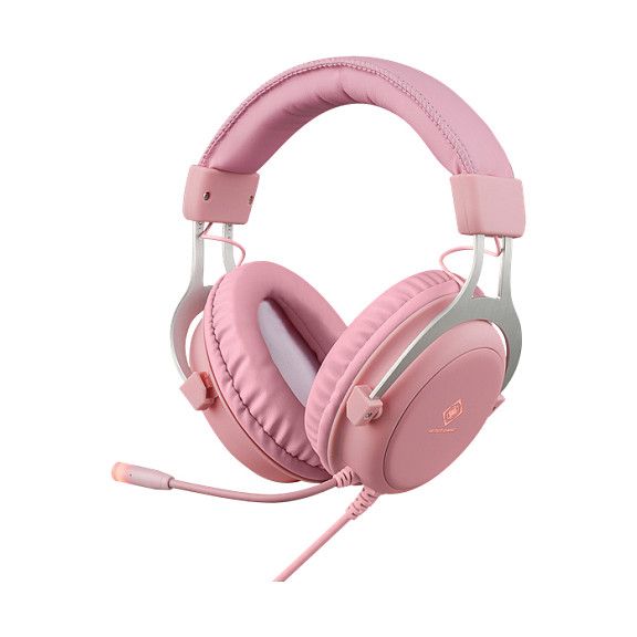 Kufje Gaming Deltaco Headset Stereo Klinke LED – Rozë