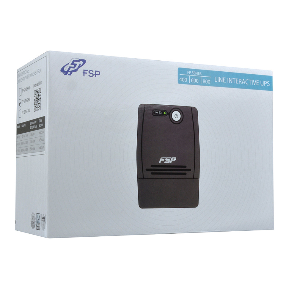 FSP FP 800 UPS 800VA / 480W – Line-Interactive UPS with AVR & 2x Schuko Sockets for PC & Network Backup - Figura 3