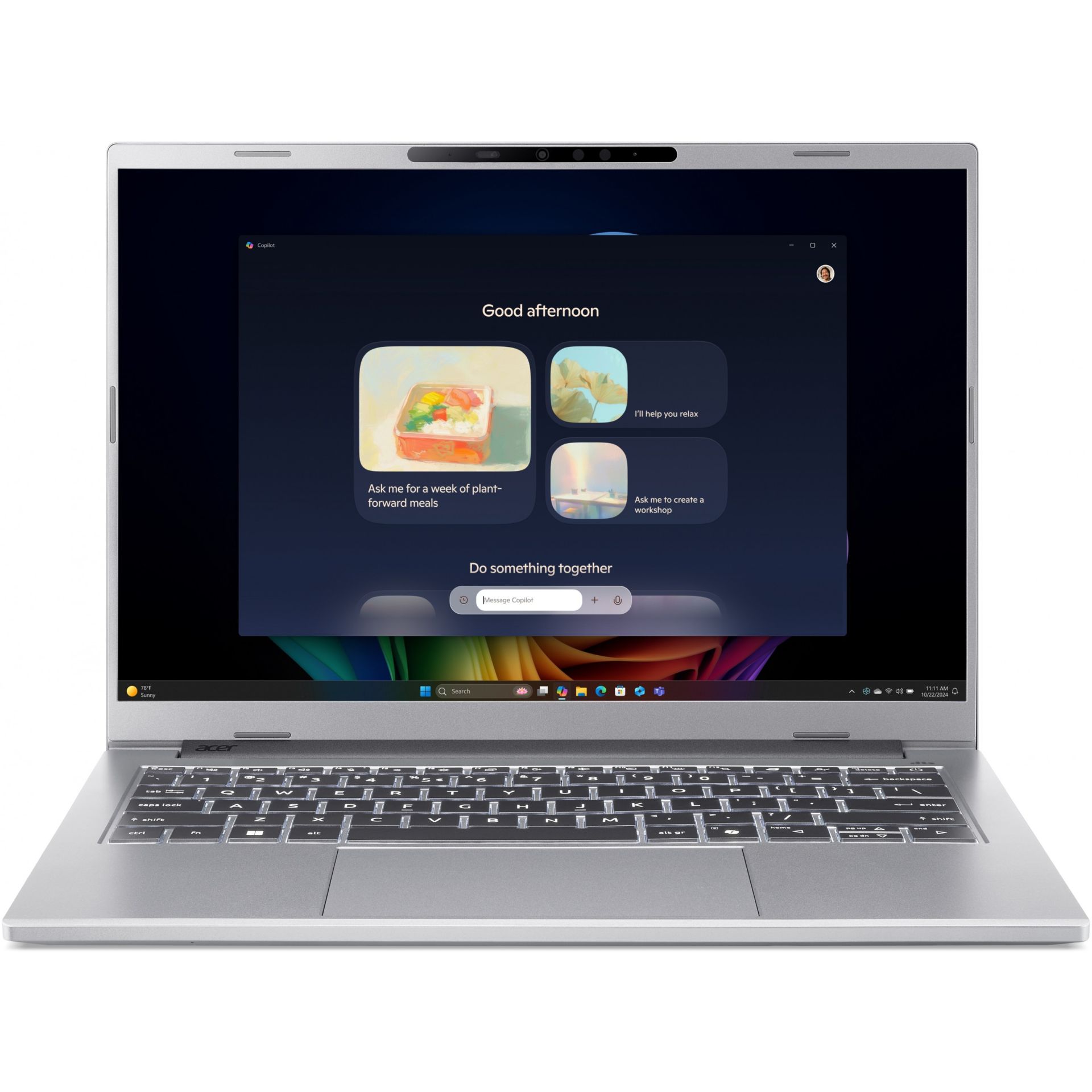 Laptop Acer Aspire 14 AI A14-61M-R63L / Ryzen AI 7 Pro 350 / 32GB LPDDR5 / 1TB / 14" WUXGA OLED / AMD Radeon 860M / DE - Argjendi
