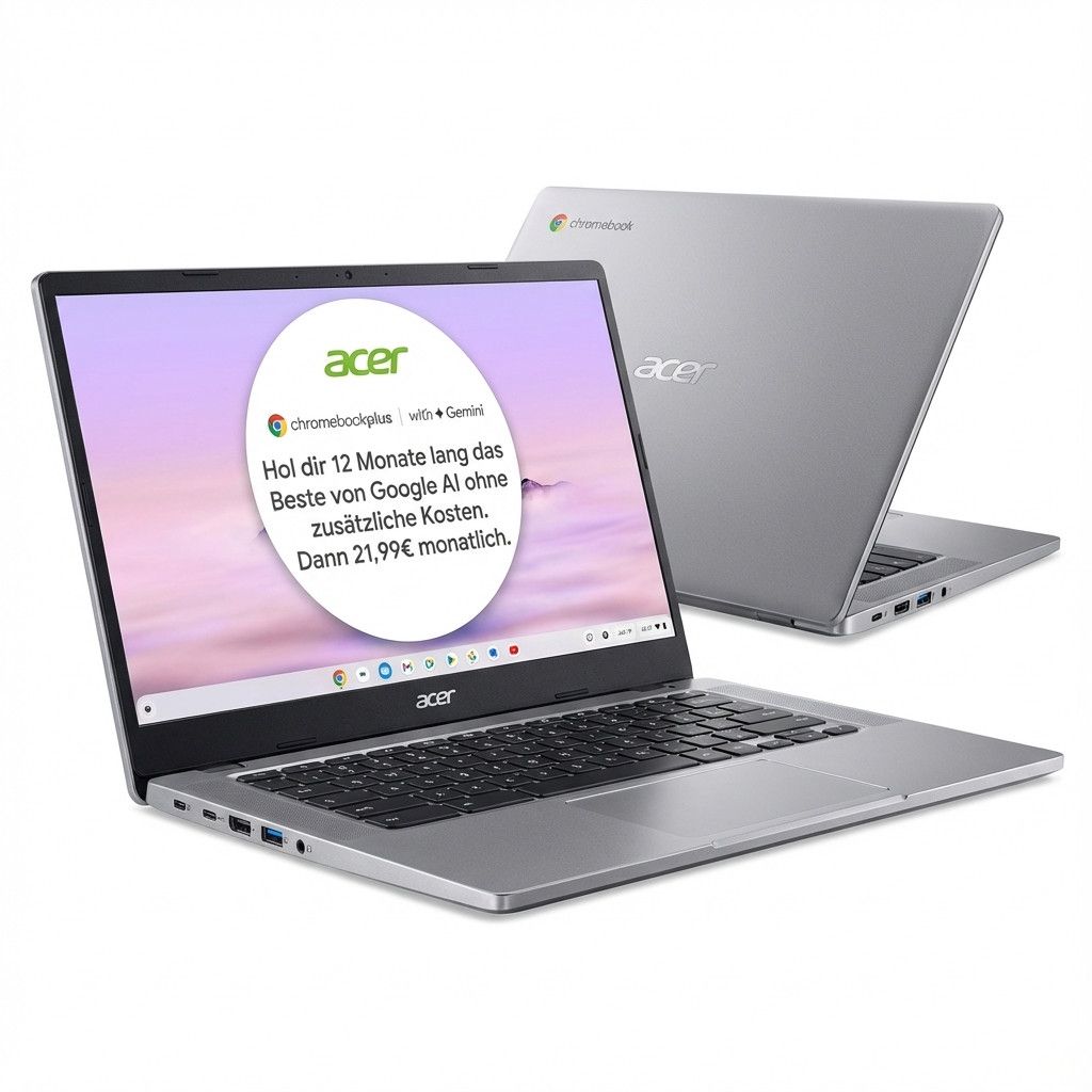 Laptop Acer Chromebook Plus 514 CB514-6HT-34A8 / Core 3-N355 / 8GB LPDDR5 / 256GB / 14" WUXGA IPS Touchscreen / Intel Graphics / DE - Argjendi - Figura 2