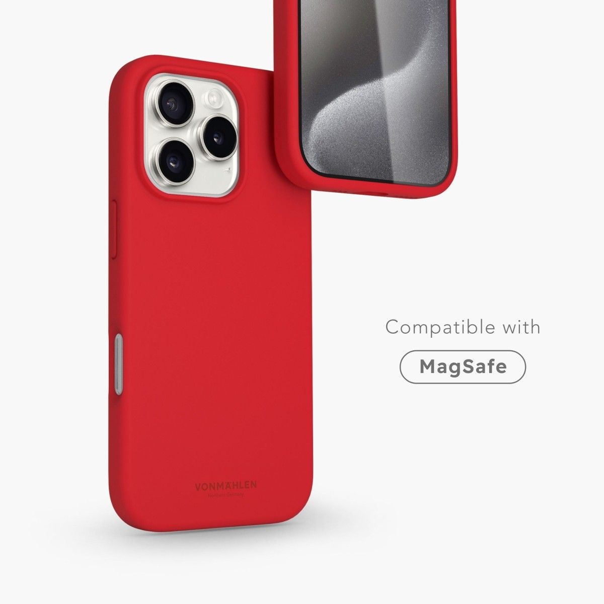 Aksesorë për telefon Mbrojtëse Silikoni Vonmählen Soft për iPhone 16 Pro Max - Kuqe - Figura 2