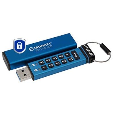 USB Flash Drive / Kingston / IronKey Keypad 200 / 512GB / Blu - Figura 2