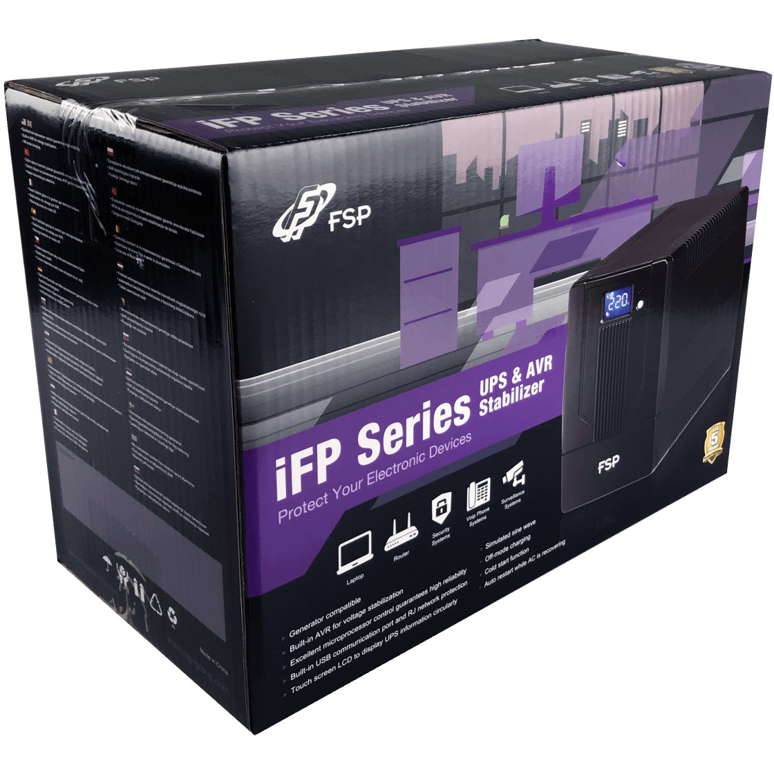 FSP iFP1500 UPS 1500VA/900W Line-Interactive Tower LCD – Backup Power Supply for PC & Network - Figura 5