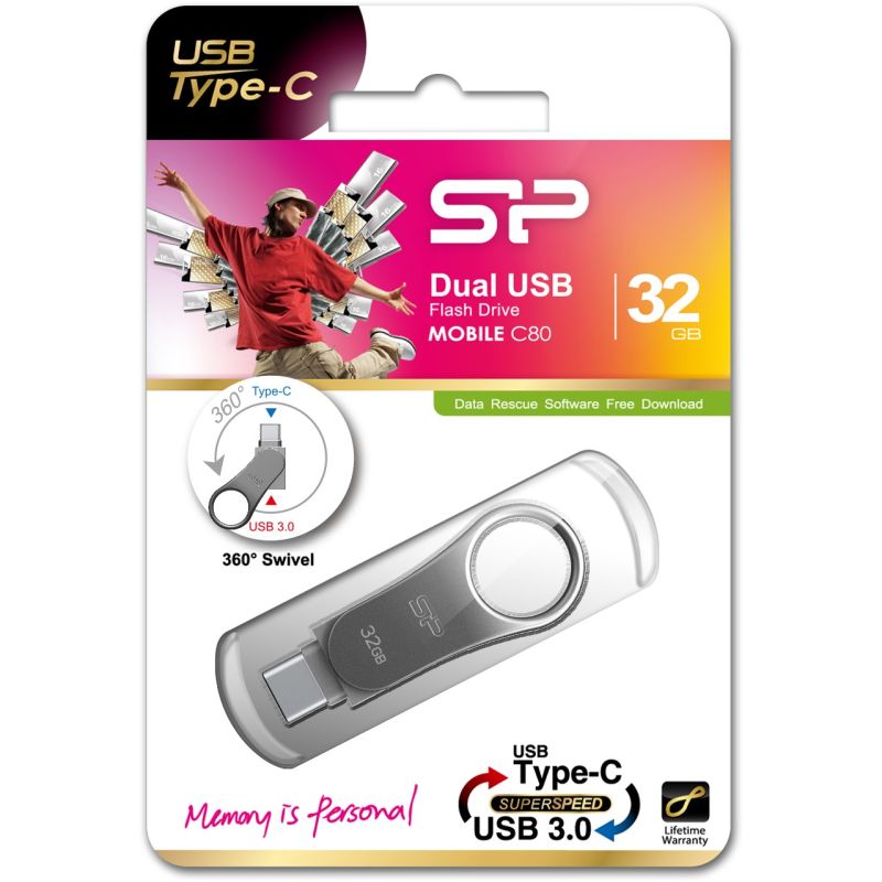 USB Flash Drive Silicon Power C80 / 32GB / 3.0 / Type-C Ready – Argjendtë - Figura 3