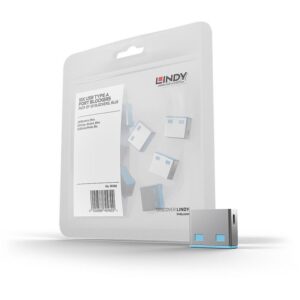 Flash Drive USB LINDY Type-A Port Blocker 10x Blue Extension for 40452