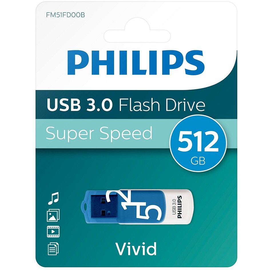 USB Flash Drive Philips Stick 512GB USB 3.0 Vivid Edition - Blu - Figura 2
