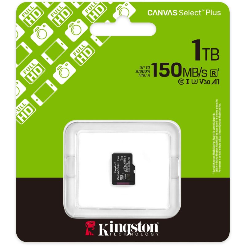 Kartë Memorie SD Kingston 1TB microSDXC Canvas Select Plus Gen3 150MB/s A1 – Pa Adapter - Figura 3